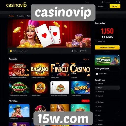 Interface do usuário do site casinovip em destaque